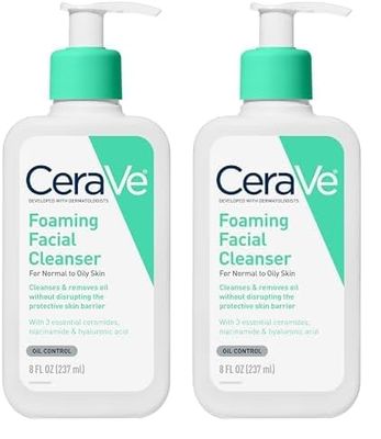 CeraVe - Crème-mousse nettoyante pour le visage - l'emballage de 236 ml peut varier (Lot de 2)