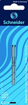 Schneider - Ricarica per penna a sfera Express 56, tratto medio, colore: nero, 2 pezzi