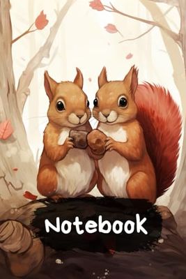 Lined Notebook (100 Pages, 6x9): Valentine's Day Squirrel Manga