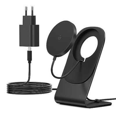 Mag-Safe oplader, inductielader, inductief laadstation, draadloze oplader met iPhone-laadstation, magnetische draadloze snellader, compatibel met iPhone 16/15/14/13/12 Pro Max Plus, zwart