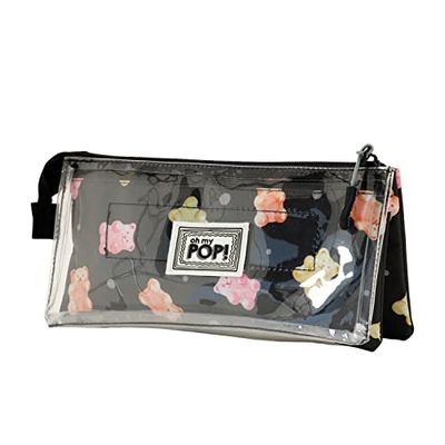 Oh My Pop! Doorzichtige drievoudige etui, Gummy, Eén maat, Doorzichtige Drievoudige Etui Gummy