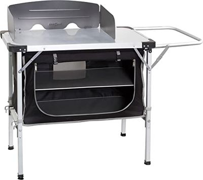 BRUNNER 0426079N.C03 Chuck Box NG, Meuble de Cuisine de Camping, Jardin et extérieur, avec Plan de Travail MDF, paravent Inclus et Dimensions 90 x 50 x 82 cm