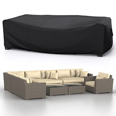 Armorget Funda Muebles Jardin Impermeable 280x204x106 cm, 600D Oxford, Funda Mueble Exterior, a Prueba de Viento, Anti-UV, Funda Mesa Jardin con Salida de Aire, Hebillas, Cordón Ajustable