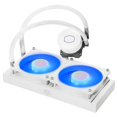 Cooler Master MasterLiquid ML240L V2 RGB White Edition - Refroidisseur Liquide CPU, Effets d'Éclairage plus Brillants, Pompe 3ème Génération, Radiateur Supérieur, 2 x 120mm Ventilateurs SickleFlow