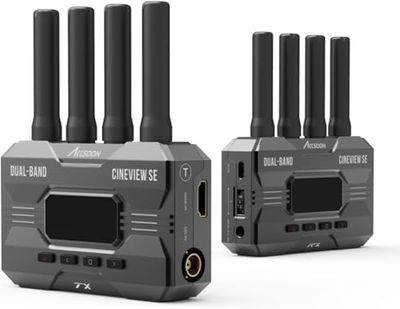 Accsoon CineView SE draadloze videozender alleen dual-band transmissie, bereik van 1200 ft/350m, latentie 0.05s & 1080P HD-video, HDMI en SDI, ondersteuning 4 apparaten