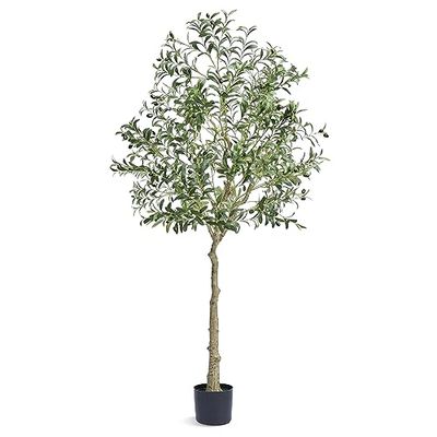 VEVOR Artificial Olive Tree, 1.8 m Tall Faux Plant, Secure PE Material & Anti-Tip Tilt Protection Low-Maintenance Plant, Lifelike Green Fake Potted Tree for Home Office Warehouse Decor Indoor Outdoor