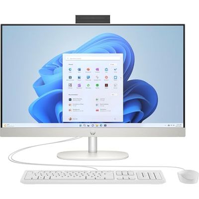 HP 27-cr0007sl All-in-One, Desktop, AMD RYZEN 7 7730U, 16GB RAM DDR4, 512GB SSD NVMe, AMD Radeon Integrata, Display da 27" FHD IPS, Audio Integrato da 2W, Webcam, Windows 11, Non è Touch, Bianco