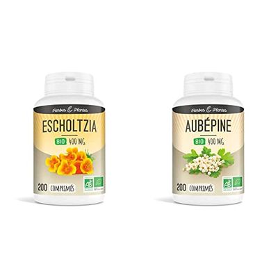 Herbes Et Plantes Escholtzia Bio 200 Comprimés 400 mg & Aubépine Bio 200 Comprimés 400 mg