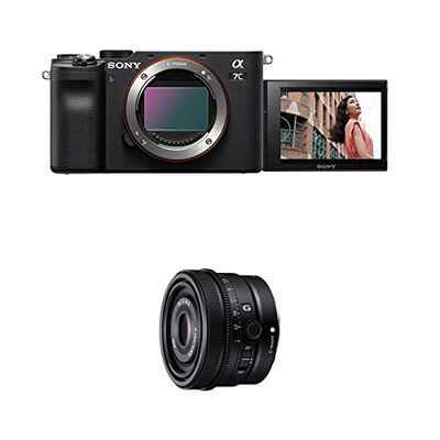 Sony Alpha 7C Fotocamera Digitale Mirrorless Full-Frame, Real-time Autofocus, 24.2 MP, Stabilizzatore Integrato a 5 Assi + SEL-40F25G Obiettivo Full-Frame Focale Fissa 40mm F2.5, Premium Serie G