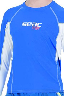 SEAC Kid RAA Long EVO-Chaleco de Manga Larga para niños, Camiseta de natación y esnórquel UV, Junior Unisex, Azul Claro, 12 Años