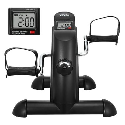 VEVOR Pedaaltrainer, beentrainer, hometrainer voor arm-/beentraining, pedaaltrainer met meertraps weerstand voor training, draagbare fiets-pedaaltrainer met lcd-display en antislip mat