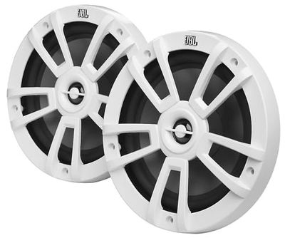 JBL Stage Marine Haut Parleur étanches 8" (200mm) - 375 Watts Deux Voies Haut-parleurs Marins pour Bateau - Enciente encastrables d'extérieur résistants aux UV et à l'eau salée - Couleur : Blanc