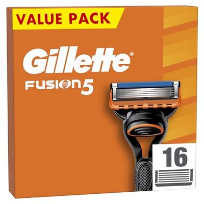 Gillette Fusion5 Razor Blades Men, Gillette Razors For Men, Pack of 16 Razor Blade Refills with Precision Trimmer, 5 Anti-Friction Blades, Mens Razors For Shaving, Gillette Fusion 5 Blades
