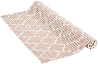 Venilia Venisoft Cross 54718 - Tappetino antiscivolo per pavimento, in PVC e poliestere, colore: tortora, 65 x 200 cm, colore: Bianco