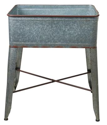 RECTANGULAR METAL CONTAINER WITH LEGS