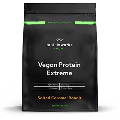 THE PROTEIN WORKS - Protéine Végane Extrême | Mélange de vitamines ajouté | Qualité première | Shake de protéines végétales | 57 Servings | Caramel Salé | 2kg