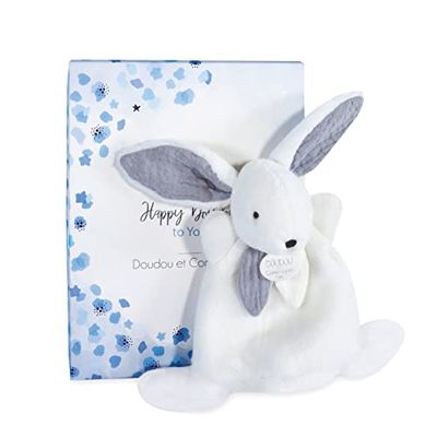 HAPPY GLOSSY Petit Doudou lapin 17 cm : HAPPY DOUDOU TO YOU ! - Doudou et Compagnie