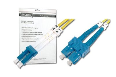 DIGITUS FO Patchkabel fiberoptik - 1 m OS2 - SC APC till LC-kontakt - fiberoptiknätverk - duplex - single mode 09/125 µ