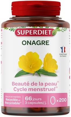 SUPERDIET –HUILE D'ONAGRE – Beauté de la peau – Phytothérapie – Conditionné en France – 200 capsules