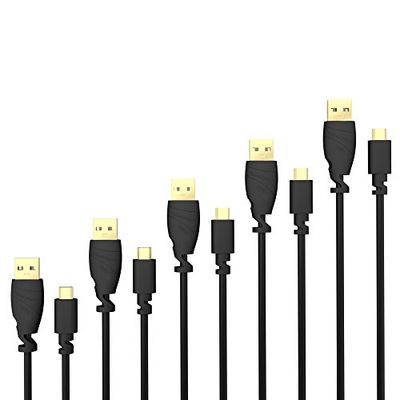 KabelDirekt – Micro USB kabel – 5x 1m – (USB 2.0, oplaadkabel, datakabel, zwart)