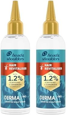 Head & Shoulders Hair Growth Serum, Dandruff Scalp Treatment, DermaXPRO, Leave-in Conditioner, Helps Support Hair Growth, Niacinamide & Caffeine, For Dry Scalp and Thinning Hair, 145ml (Pack of 2)
