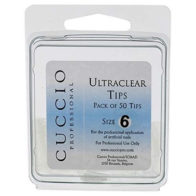 Cuccio Ultraclear 50-Piece Nail Tips, Size 6