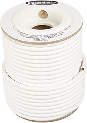 Amazon Basics Speaker Wire - 12-Gauge, 99.9% Oxygen-Free Copper, 30,5 m, Blanc