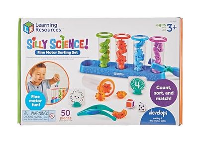 Set para clasificar y desarrollar la motricidad Fina para científicos Chiflados de Learning Resources, Juguetes de Stem para niños, Juguete didáctico, motricidad de Preescolar, 55 Piezas, 3+ años
