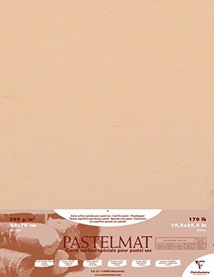 Clairefontaine - Ref 96021C - Pastelmat Card Sheets (Pack of 5 Sheets) - 360gsm Card - 50 x 70cm - Maize Colour - Specially Formulated For Use With Pastels