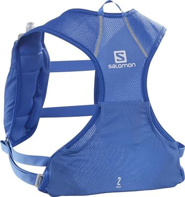 Salomon Agile 2 set unisex löparväska, perfekt för löpning och cykling, med säker förvaring för nödvändigheter, nebulosor blå