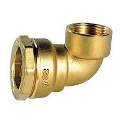 Codo PE abrazadera exterior agua latón F 25 20x27