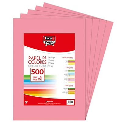 Fixo Hojas 80 g, Paper, Rosa, A3, 500