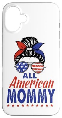 All American Mommy Patriotic Sunglasses USA Flag 4th of July Case for iPhone 16 Plus