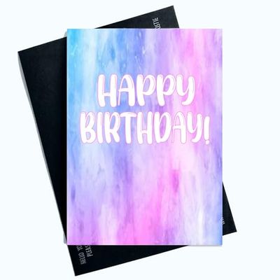 Happy Birthday Card for Girls Women Birthday Card Pink And Purple Cards Simple Birthday Card For Her Friends Birthday Sisters Birthday Mum Birthday Card SP107