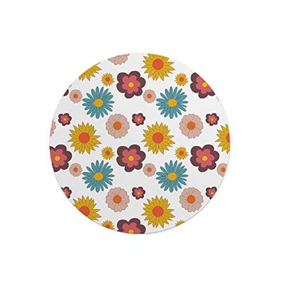 Questo Casa, Tapis de Souris Rond imprimé numérique avec Fond antidérapant pour Bureau et Maison Diamètre 22 cm