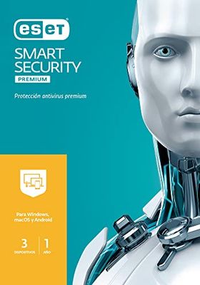 ESET Smart Security Premium 2023 | SEGURIDAD PREMIUM | 3 Dispositivos | 1 Año | Windows/Mac/Android | Código de activación enviado por email