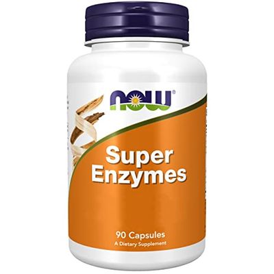 Now Foods, Super Enzyme, 90 Capsules, Testé en Laboratoire, Hautement Dosé, Sans Gluten, Sans Soja, Sans OGM