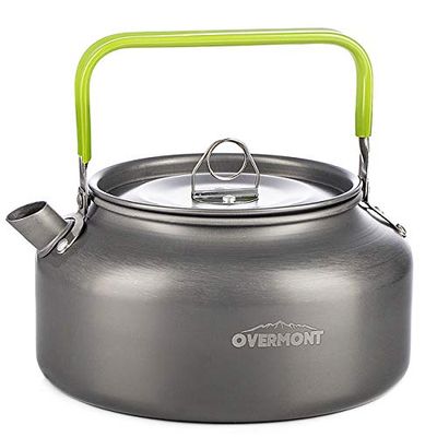 OVERMONT Przenośny aluminiowy czajnik kempingowy dzbanek do herbaty dzbanek do kawy na świeżym powietrzu piknik wędrówki 1,2 I