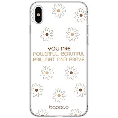 ERT GROUP mobiltelefonfodral för Apple Iphone X/XS originalt och officiellt licensierat Babaco mönster Positive vibes 003 Vit anpassad till formen på mobiltelefonen, gedeeltelijk transparant