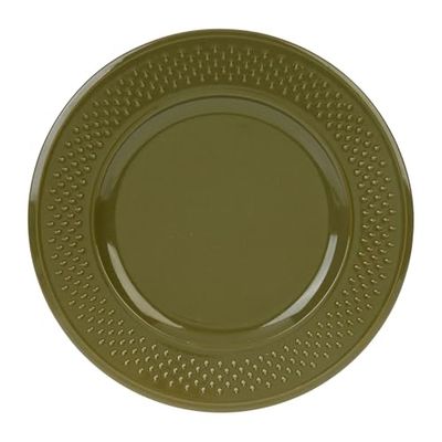 Assiette plate Faïence Gamme GRAIN DE RIZ Ø 27 cm Coloris Kaki Décor Grain de riz