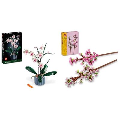 LEGO Icons Orchidea, Set Collezione Botanica Piante Artificiali & Creator Fiori di Ciliegio, Set per Adulti e Bambini a Partire da 8 Anni