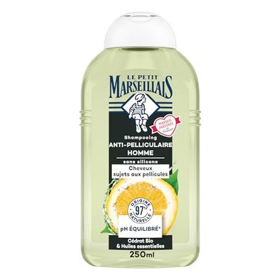 Le Petit Marseillais Shampooing Anti-Pelliculaire Infusion Huiles Essentielles Et Cédrat Bio, 250 ml (Lot de 1)