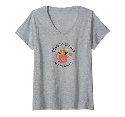 Womens Sometimes I Wet My Plants V-Neck T-Shirt