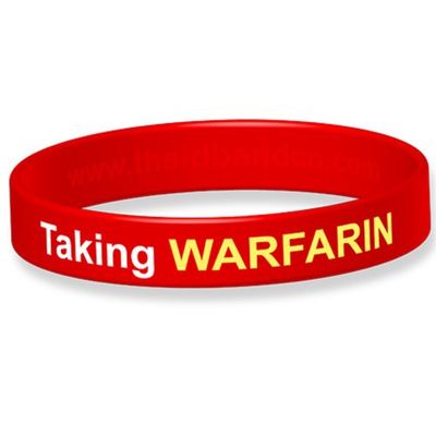 The ID Band Company Warfarin Bracelet médical en silicone Rouge Taille M