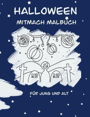 Halloween: Mitmach Malbuch