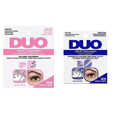 Ardell Duo Quick Set Striplash Adhesive Black 7g & Duo Quick-Set Clear 5 g
