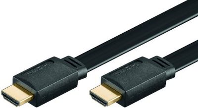 Goobay HDMI HiSpeed/wE 0100 G -FLAT (SB) cavo HDMI 1 m HDMI tipo A (Standard) Nero