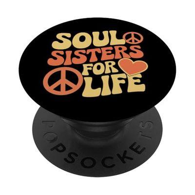 Fiesta nupcial de Groovy Design Friendship Soul Sisters For Life PopSockets PopGrip Adhesivo