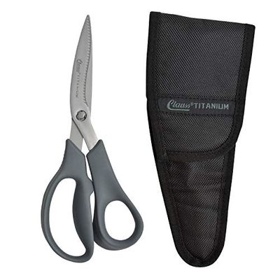 Clauss 18045 Gris Titanium Bent ciseaux reconstitué avec poignées détachables – 20 cm