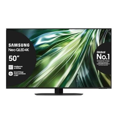 Samsung TV QE50QN90DATXZT Neo QLED 4K Mini LED, Smart TV 50" Processore NQ4 AI Gen2, Neo Slim, DVBT-2, Q-Symphony & Dolby Atmos, Integrato con Alexa, Titan Black 2024
